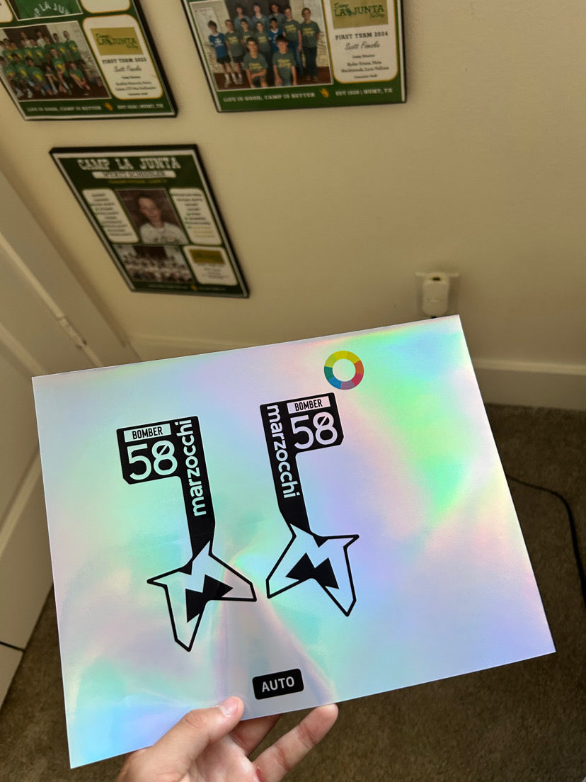 Bomber 58 fork decals